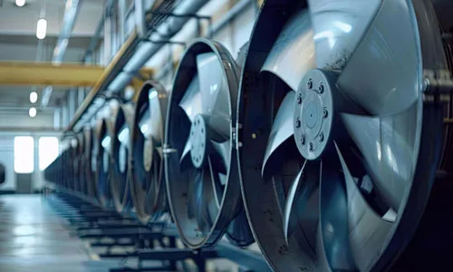 Warehouse industrial exhaust fan installation