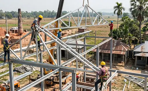 Roof truss installation