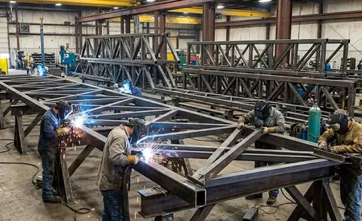 Steel truss fabrication
